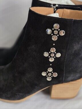 Women's Frye Black Suede Studded Ankle Boots